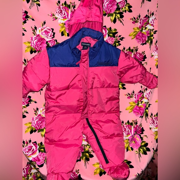 Polo Ralph Lauren vtg Y2K snow bunny snowsuit onesie real down feathers winter - Picture 1 of 5